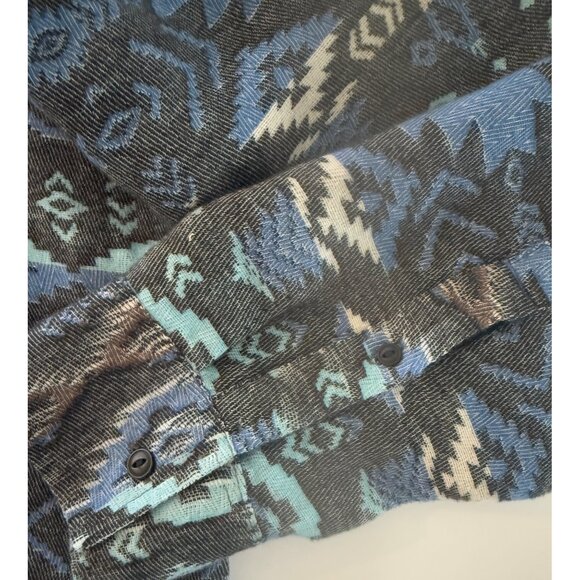 American Rag Men's XL Aztec Print Button-Up Shirt Blue/Gray Western Cowboy - Picture 3 of 7